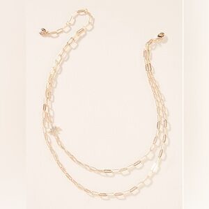 BaubleBar Paper Clip Layered Necklace in gold